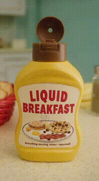 AI generated video: Liquid Breakfast Gel #deliciois #squeezebottle #funny #advertisment