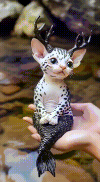 AI generated video: Somewhere between myth and meow… lives the gentlest guardian of the stream…