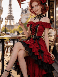 AI generated video: A realistic video about a beautiful woman enjoying a cup of tea in a cafe…