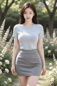 AI generated video: A young woman is walking slowly from the garden, The petals flutter in the wind…