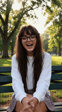 AI generated video: Talking woman in the park extend test