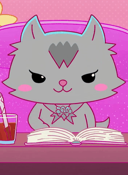 AI generated video: Cartoon, Gureco, a chibi 2d wolf waving hello