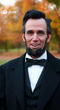AI生成视频：Abraham Lincoln dating profile video