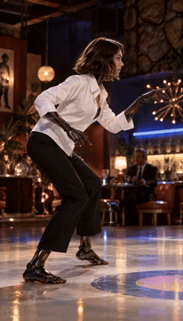 Видео, сгенерированное нейросетью: Ref2VA, subject_definitions: Character A is the female dancer from Reference…