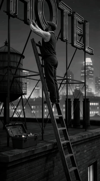 AI generated video: integrated_multimodal_description: [0s-2s] Semi-realistic black-and-white film…