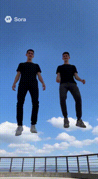 AI generated video: @spoke883 and @idksomeoneig learn how to fly by flapping their legs and they…