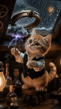 AI generated video: Single continuous cinematic macro gliding shot with gentle push-in, whimsical…