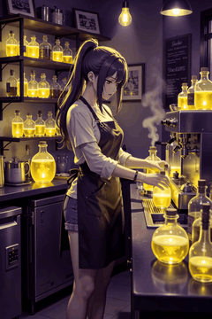 AI generated video: integrated_multimodal_description [Shot 1] An anime-style modern alchemist…