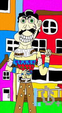 AI generated video: This man in the picture greets his neighbor, he asks if he wants to go cut down…