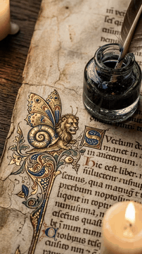 AI生成视频：Single continuous macro tracking shot, magical 2D-to-3D parchment awakening…
