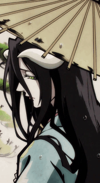 AI generated video: Sumi-ink limited palette painting style animation. lbd0c1tr0n, a demon woman…