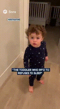AI generated video: Hard hitting investigative journalism into a toddler that refuses to go to bed