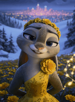 AI generated video: Judy smiles seductively Judy Hopps - Hello handsome.