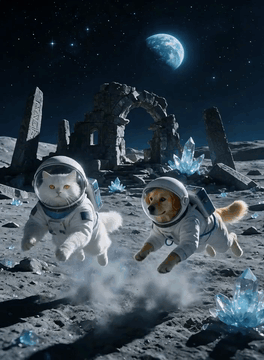 AI generated video: Create a 5-second cinematic, photorealistic sci-fi adventure video based…