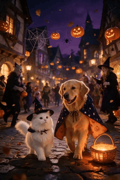 AI generated video: Create a 5-second vertical cinematic Halloween fantasy video based directly on…