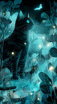 AI generated video: A mysterious nocturnal forest