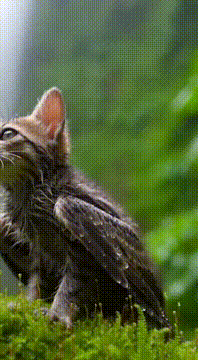 AI generated video: catbird