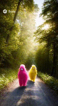 AI generated video: テイストやキャラクターは完全に同じ。 1人はピンク。もうひとりは黄色の毛並み。顔はトイプードル。 Cgっぽさを出さず、本物の現実的映像。そこが一番大事。リアル…