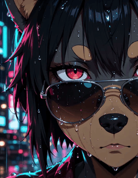 AI generated video: subject_definitions: <Subject 1> is gumdong, a female anthro dog — short black…