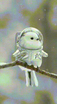 AI generated video: シマエナガ宇宙に行く