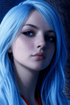 AI generated video: abbe bi style, woman, solo, stripper, light blue hair, dark blue eyes, detailed…