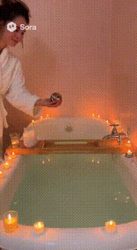 AI generated video: Bath bomb fizzes, kittens swarm tub 😻 #KittenExplosion #Dreemx