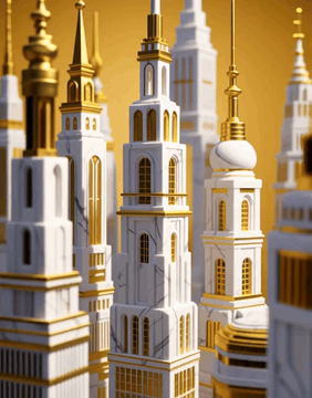 AI generated video: MarbleGoldWorld city