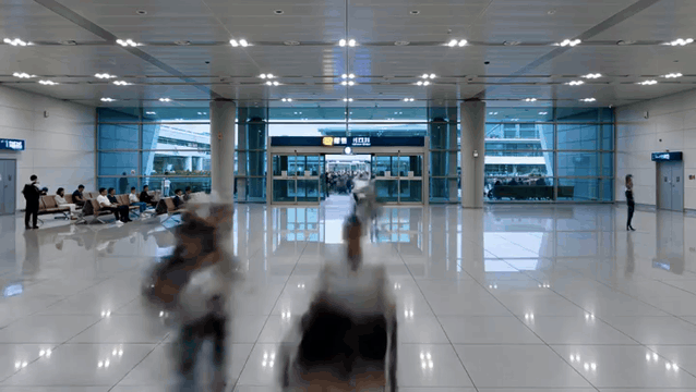 AI generated video: A realistic time-lapse video capturing the bustling exit area of Incheon…