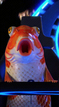 AI generated video: @herius96 A close-up, head-on POV shot of a Koi fish (Japanese carp) that is…