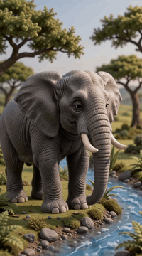 AI generated video: felt_stopmotion_style, Stop-motion nature animation, stepped 12 fps physical…