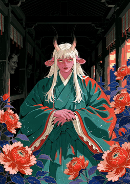 AI生成视频：Demon girl, cow ears, (horizontal pupils), no talking, head tilt, hands…