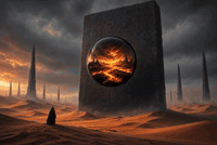 AI generated video: Cinematic digital concept art, surrealist sci-fi illustration, wide angle shot…