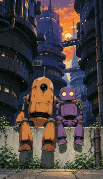 AI generated video: robots.