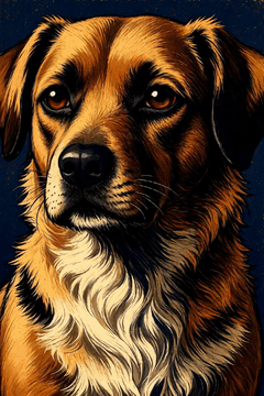 AI generated video: illustration, digital art, popart style, cherrmous style, Dog, Chinese Crested…