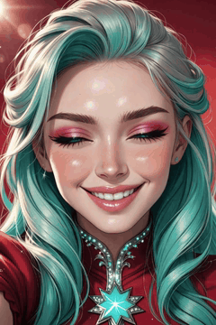 AI generated video: photorealistic, ultra realistic, glowing cyan hair, closed eyes…