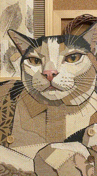AI generated video: リサイクル猫