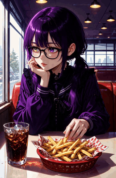 AI generated video: integrated_multimodal_description: a beautiful girl sits across the table…