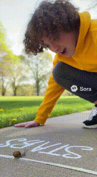 AI generated video: @futuhcrakr with down syndrome is having a race against a snail but loses…