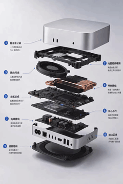 AI generated video: Exploded View Diagram, For the target video, at 0.00 seconds into the target…