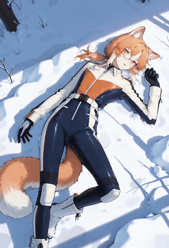 AI generated video: solo,1boy,trap,flat chest,skinny,light orange fluffy cat ears,light orange…