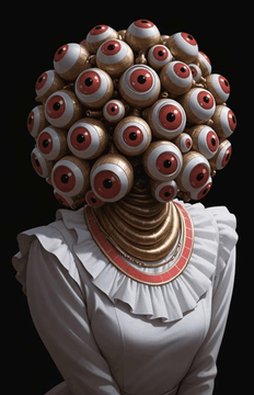 AI generated video: non_diegetic_music: N/A. background_music: N/A. Shot 1: the eyeballs speak to…