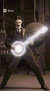 AI generated video: Make him play an electric bango riff