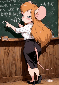 AI generated video: g4dg3_t, 1girl, furry, mouse tail, short stack, "(masterpiece, best quality…