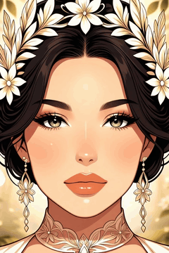 AI generated video: woman face closeup, Romantic floral crown, natural look, Revolutionary detail…