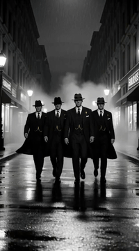 AI generated video: integrated_multimodal_description: [0s-2s] Black-and-white noir with a gold…