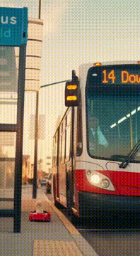 AI generated video: Bus