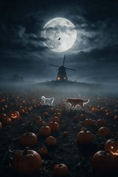 Видео, сгенерированное нейросетью: Create a 5-second vertical cinematic Halloween fantasy video based directly on…