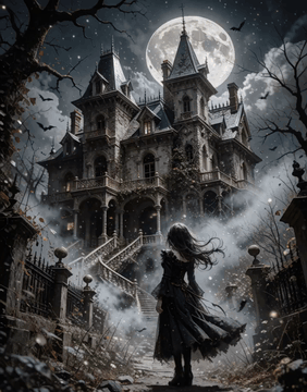 AI generated video: Cinematic gothic dark-fantasy living painting based on <Picture 1>. Preserve…