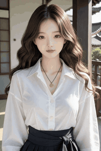 AI generated video: A young woman in a white dress walks slowly down a night street, the…