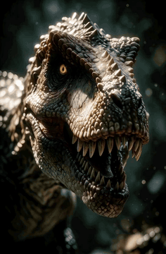 AI generated video: A wanted dead or alive poster of a T-REX named T-REX with reward value of…
